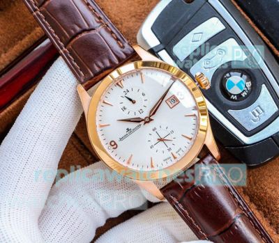 Swiss Copy Jaeger-LeCoultre Master White Dial Rose Gold Watch 40mm